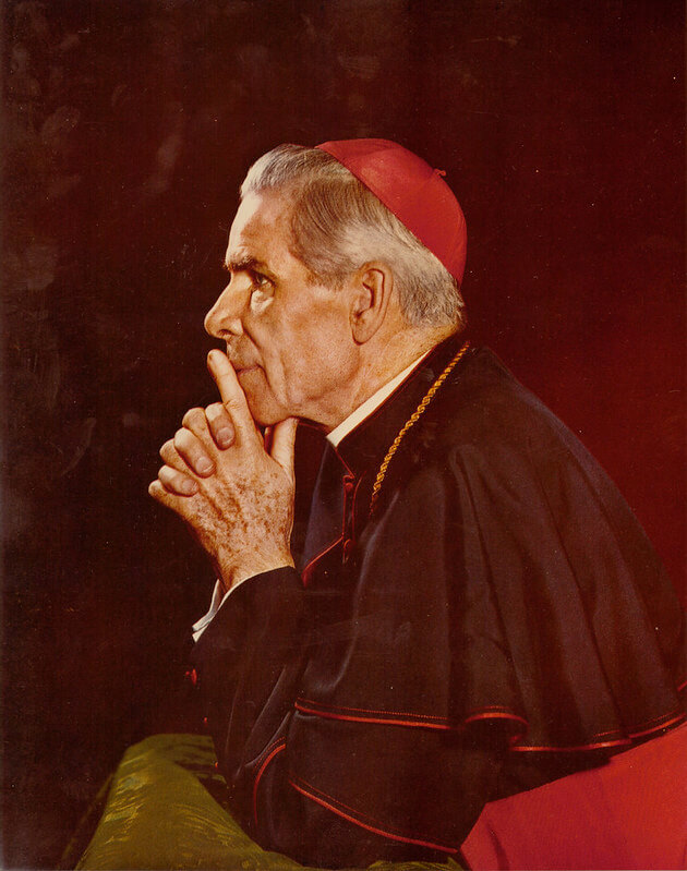 Fulton_Sheen_Pray Archbishop Fulton J. Sheen praying