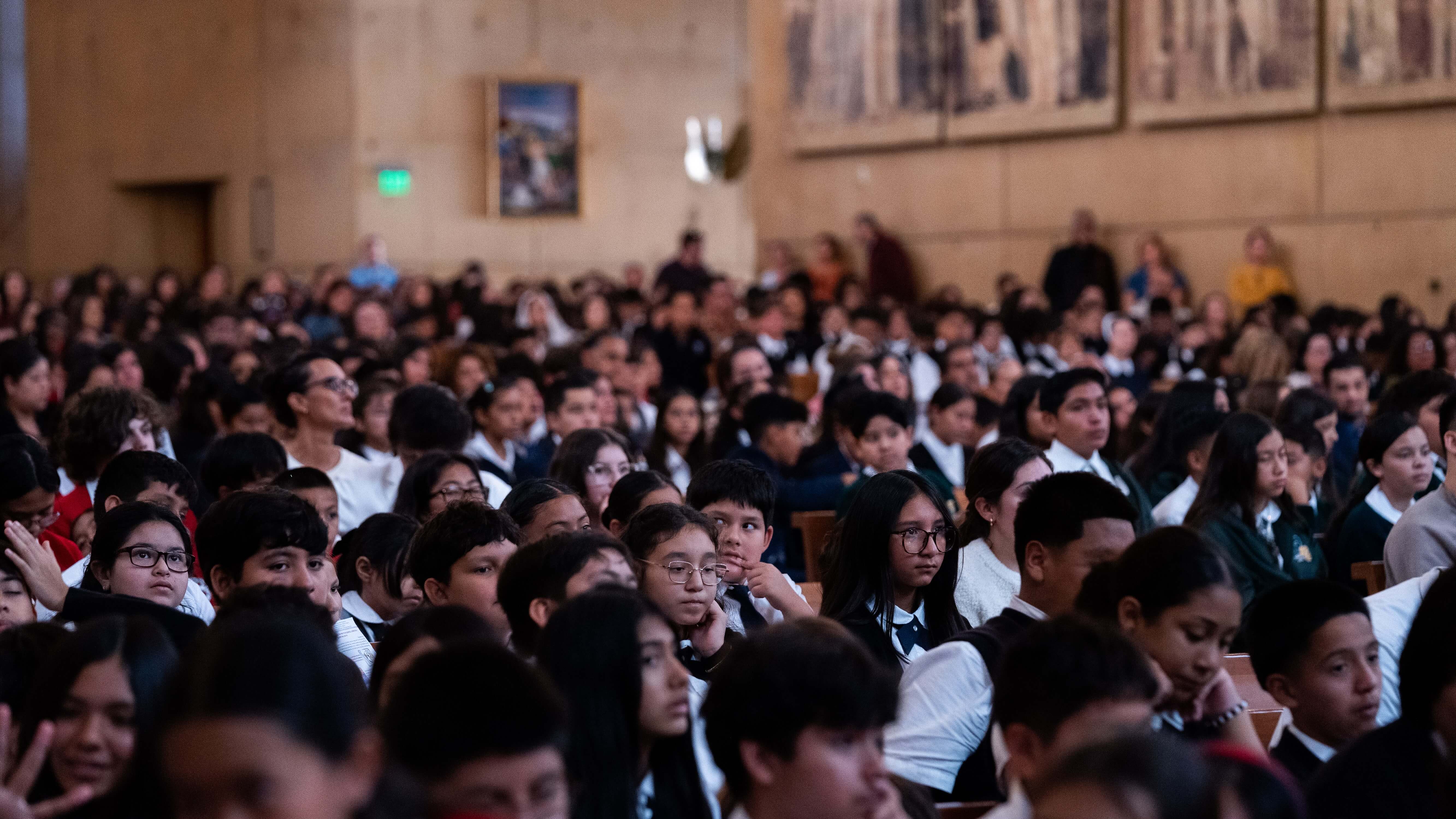 Children at Mass on World Mission Sunday, Diocese of LA