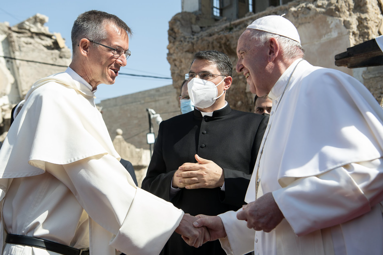 Pope Francis visited Iraq, where he encountered missionary priest Olivier Poquillon, OP.