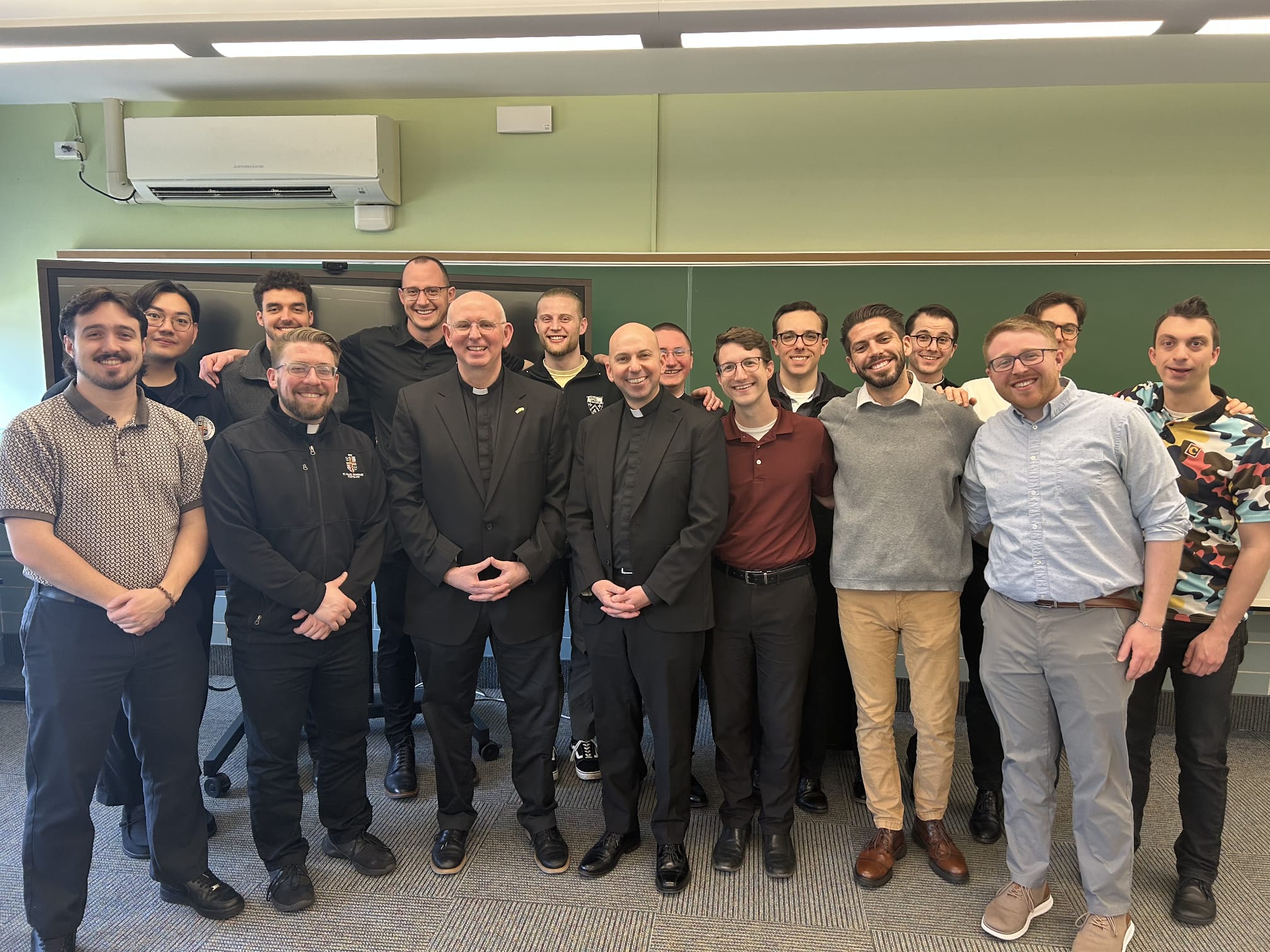 Father Anthony D. Andreassi, C.O. with a group of seminarians and faculty of the St. Mary's Seminary in Cleveland.
