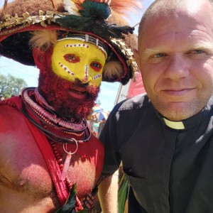 Father Tomas Ravaioli, right, with one of the faithful from Papua New Guinea under his care (Courtesy Father Tomas Ravaioli)